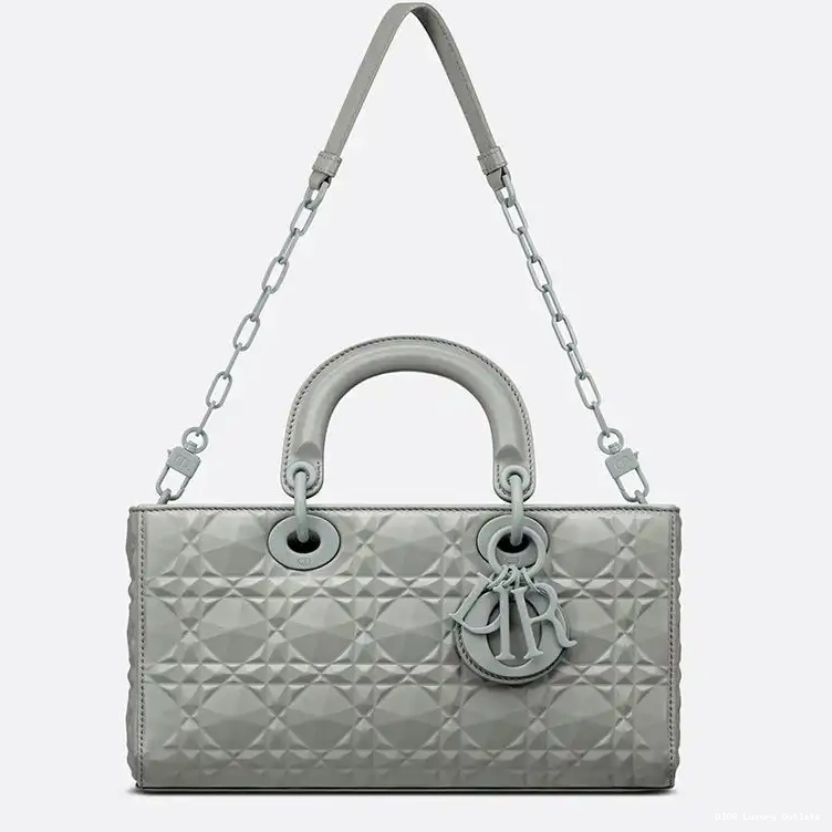 Cheap with Motif Calfskin Bag Cannage Lady Ultramatte Medium Grey D-Joy Diamond 0608 Luxury